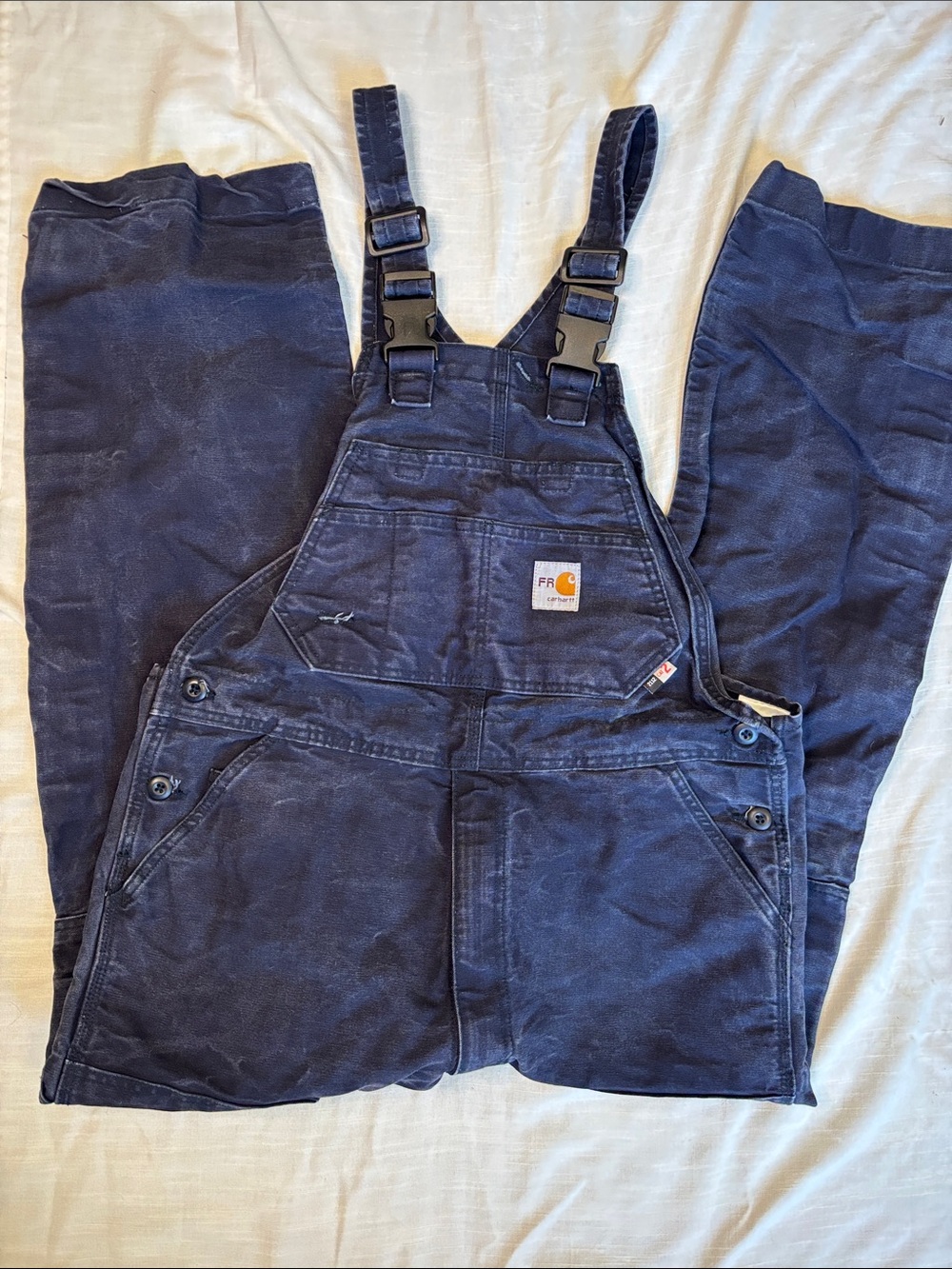 Carhartt FR (flame resistant) Dark Navy Bib Overalls with Adjustable Straps